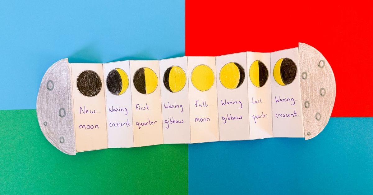 Phases of the moon foldable craft activity
