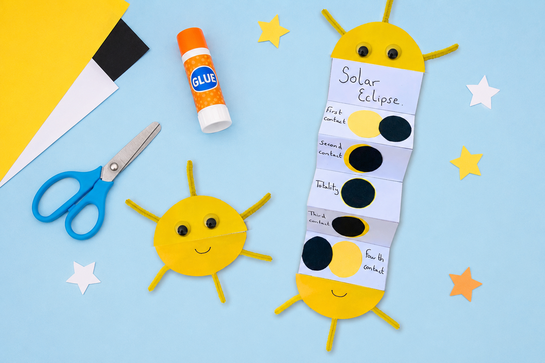 Solar eclipse foldable science craft activity for kids