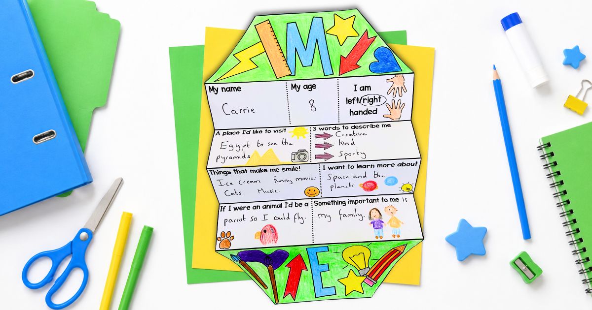 All about me foldable activities for back to school