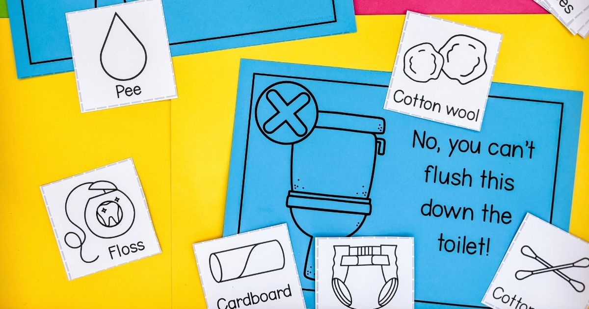 What can you flush down the toilet? A free hands-on sorting activity for kids