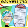 Arctic animals research folding templates writing craft activity