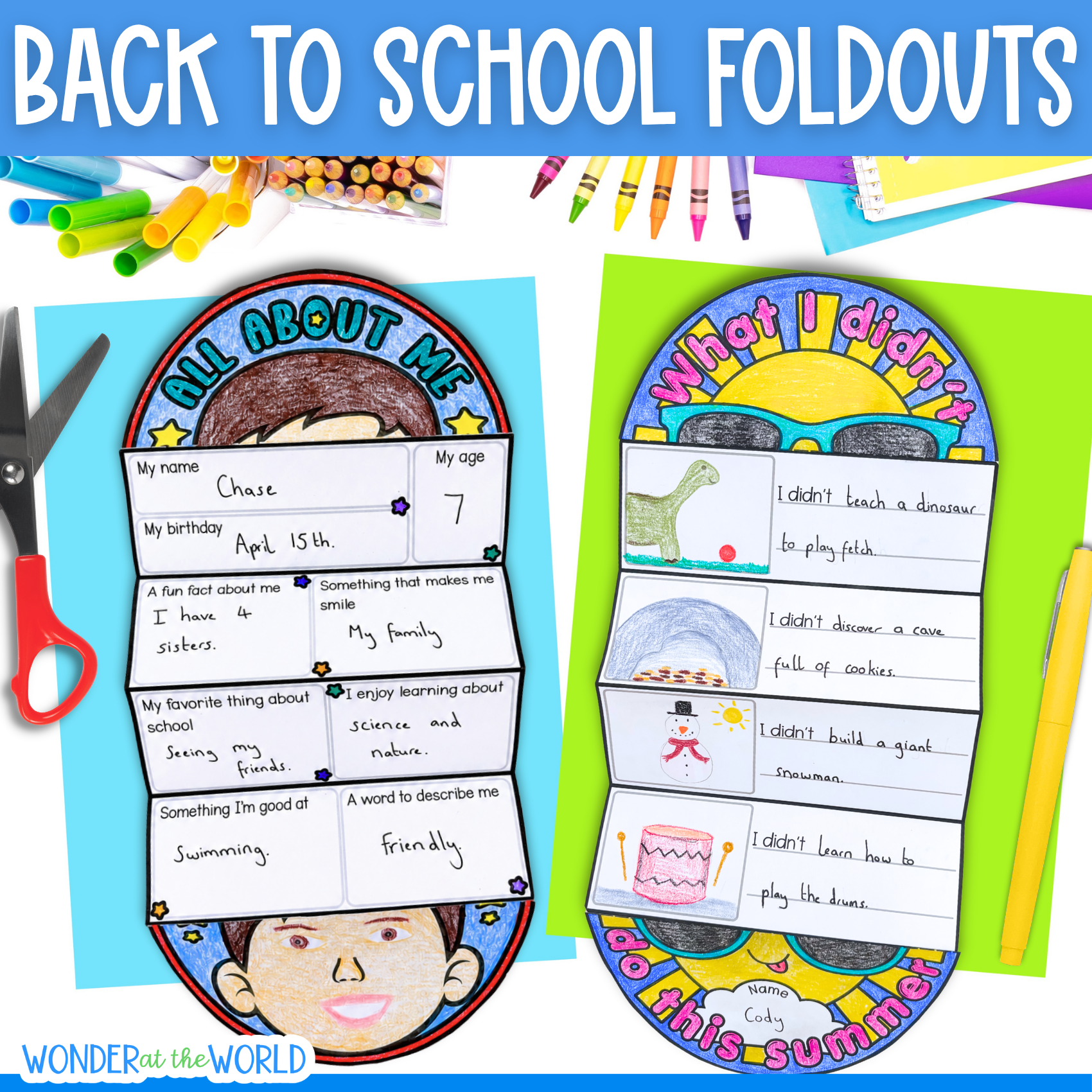Back to school mini bundle - all about me self portrait and what I didn't do this summer