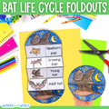 Life cycle of a bat mammal sequence and fold science craft activity