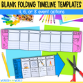 Blank folding timeline templates for chronological order
