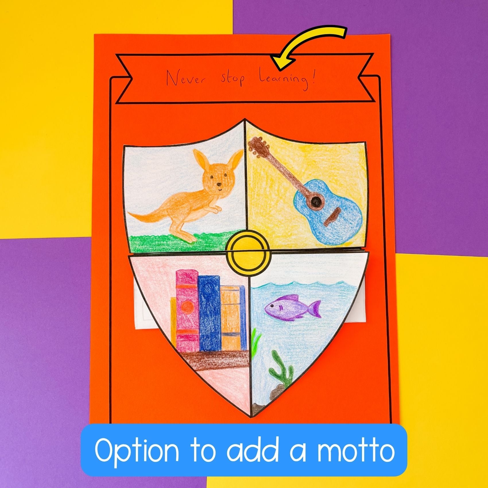 All about me coat of arms craft shield craft writing activity