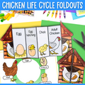 Chicken life cycle sequence and fold science craft activity
