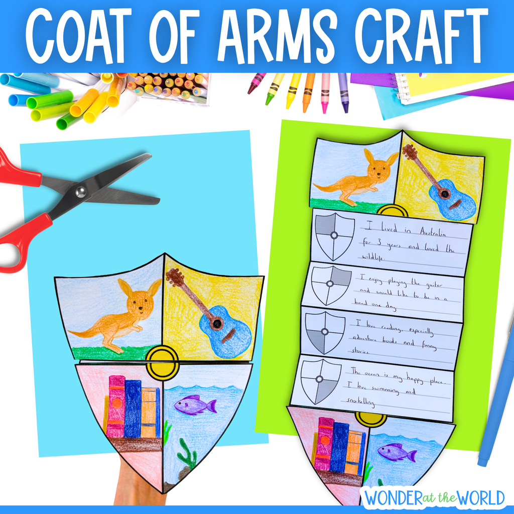 All about me coat of arms craft shield craft writing activity