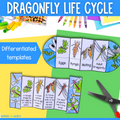 Dragonfly life cycle sequence and fold science craft activity
