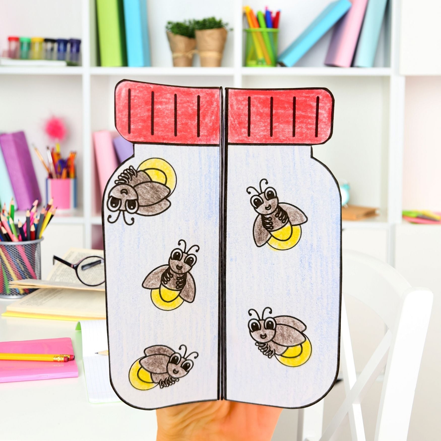 Life cycle of a firefly sequence and fold summer science craft activity