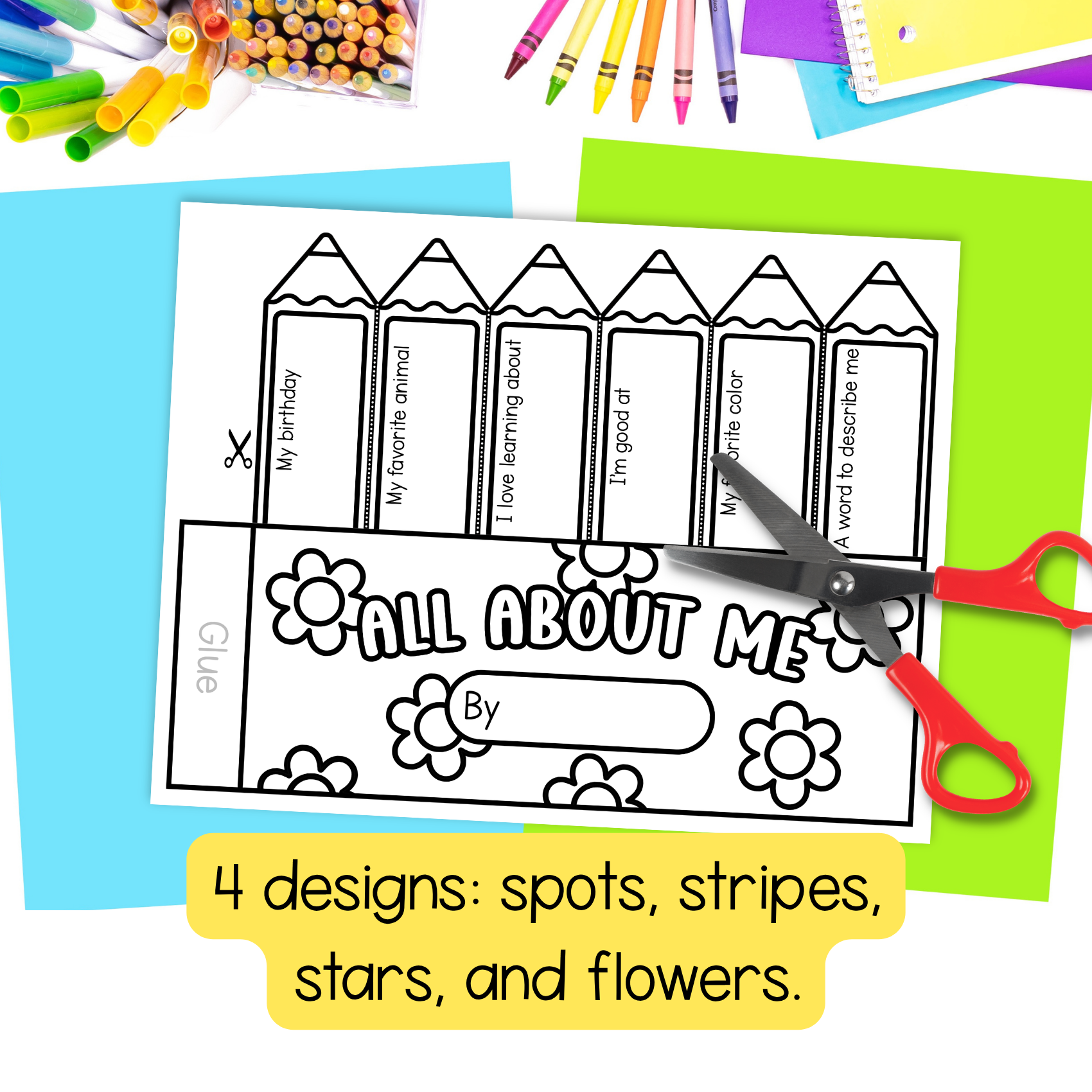 All about me pencil holder craft for first week of school