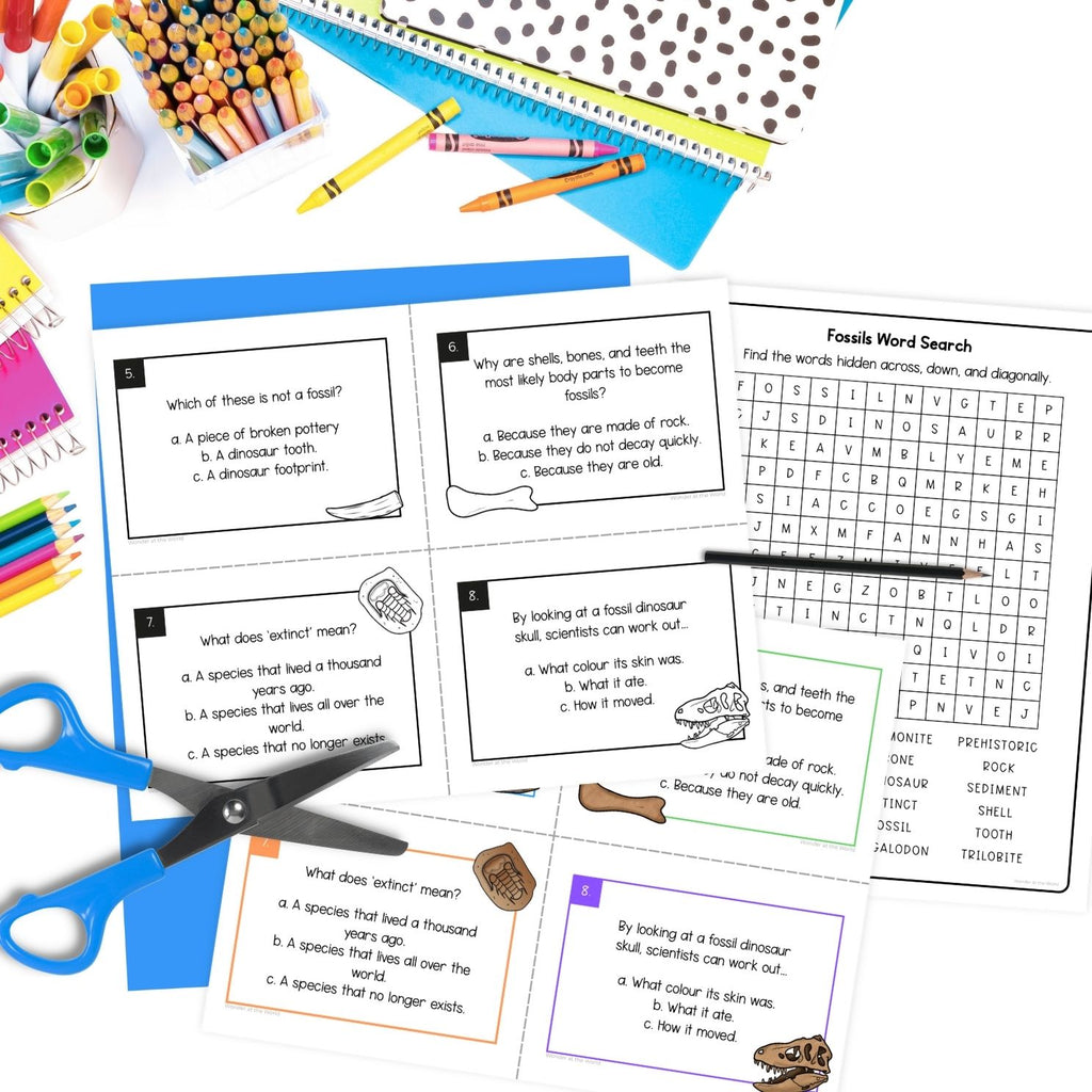 Fossils worksheets, activities, sorting, types of fossil