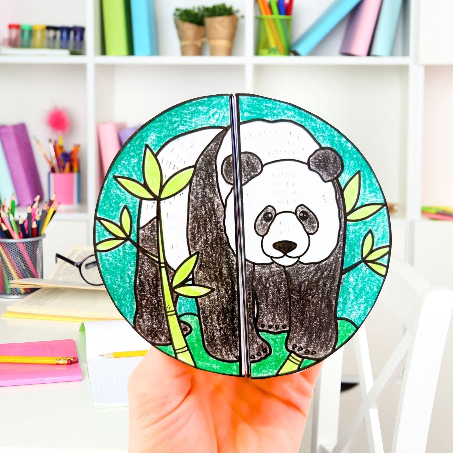 Giant panda life cycle sequence and fold science craft activity