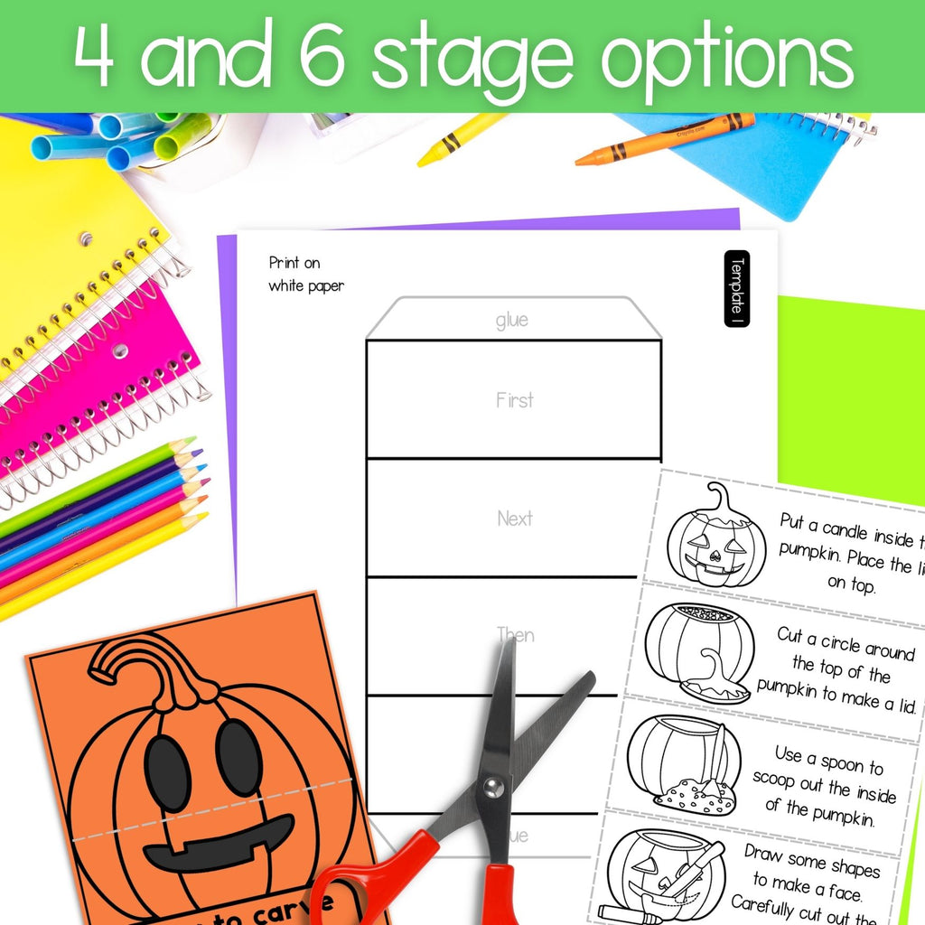 How to carve a pumpkin sequence and fold Halloween jack o'lantern craft