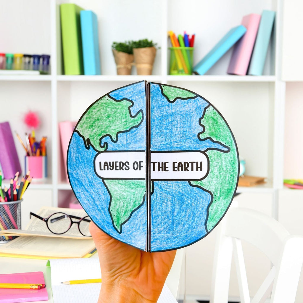 Layers of the Earth folding science craft activity