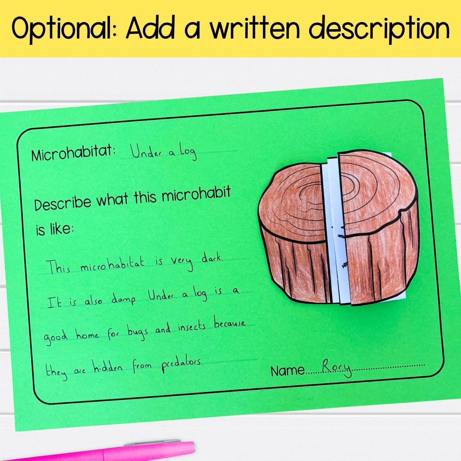 Animal Microhabitats science foldout activity