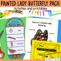 Painted lady butterfly caterpillar life cycle observation journal worksheets