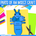 Body parts of an insect build a 3D bug science craft activity