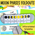 Phases of the moon sequence and fold science craft activity