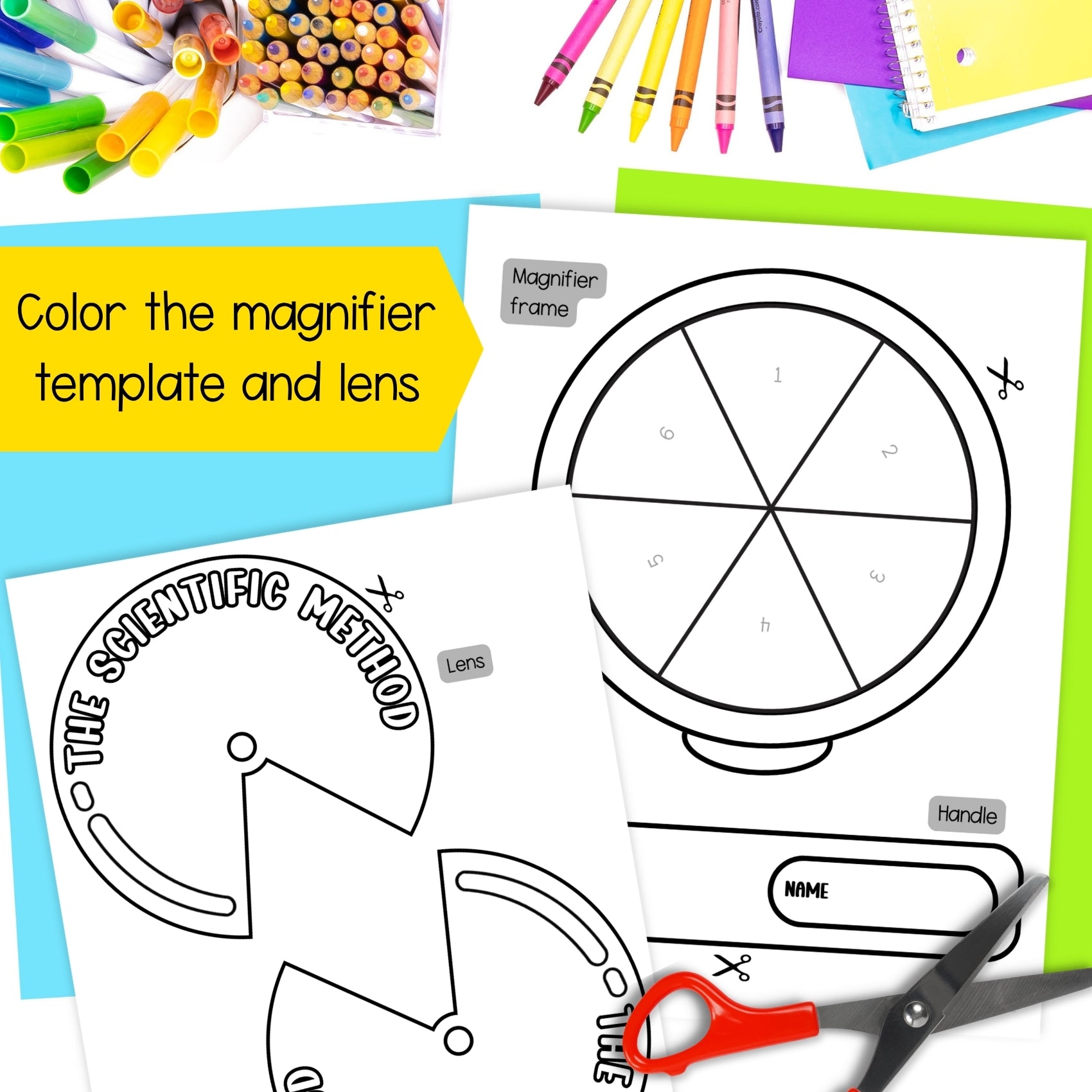 The scientific method steps magnifier science STEM craft activity