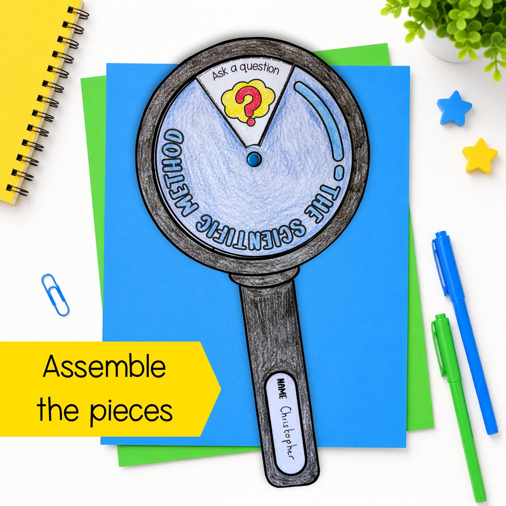 The scientific method steps magnifier science STEM craft activity