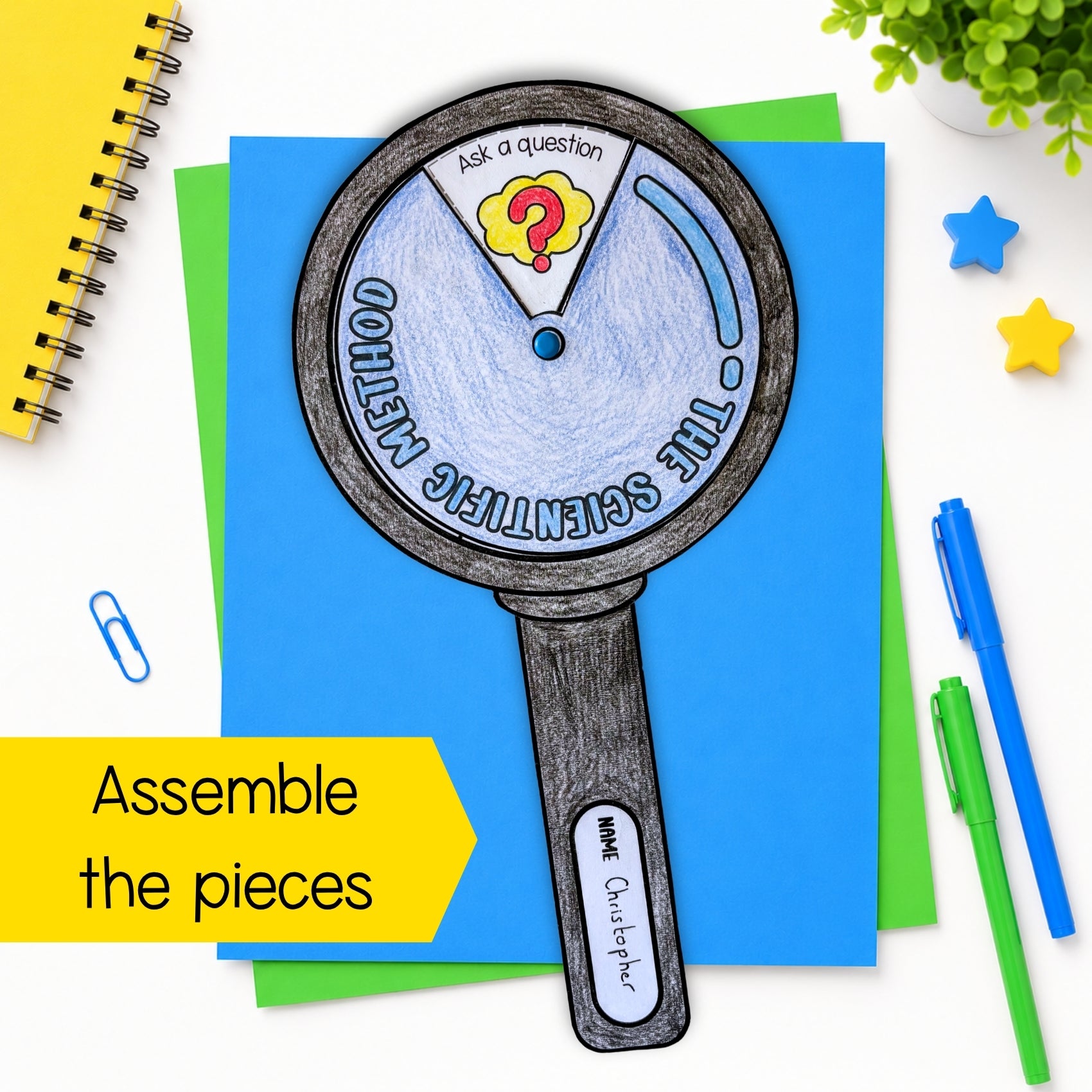 The scientific method steps magnifier science STEM craft activity