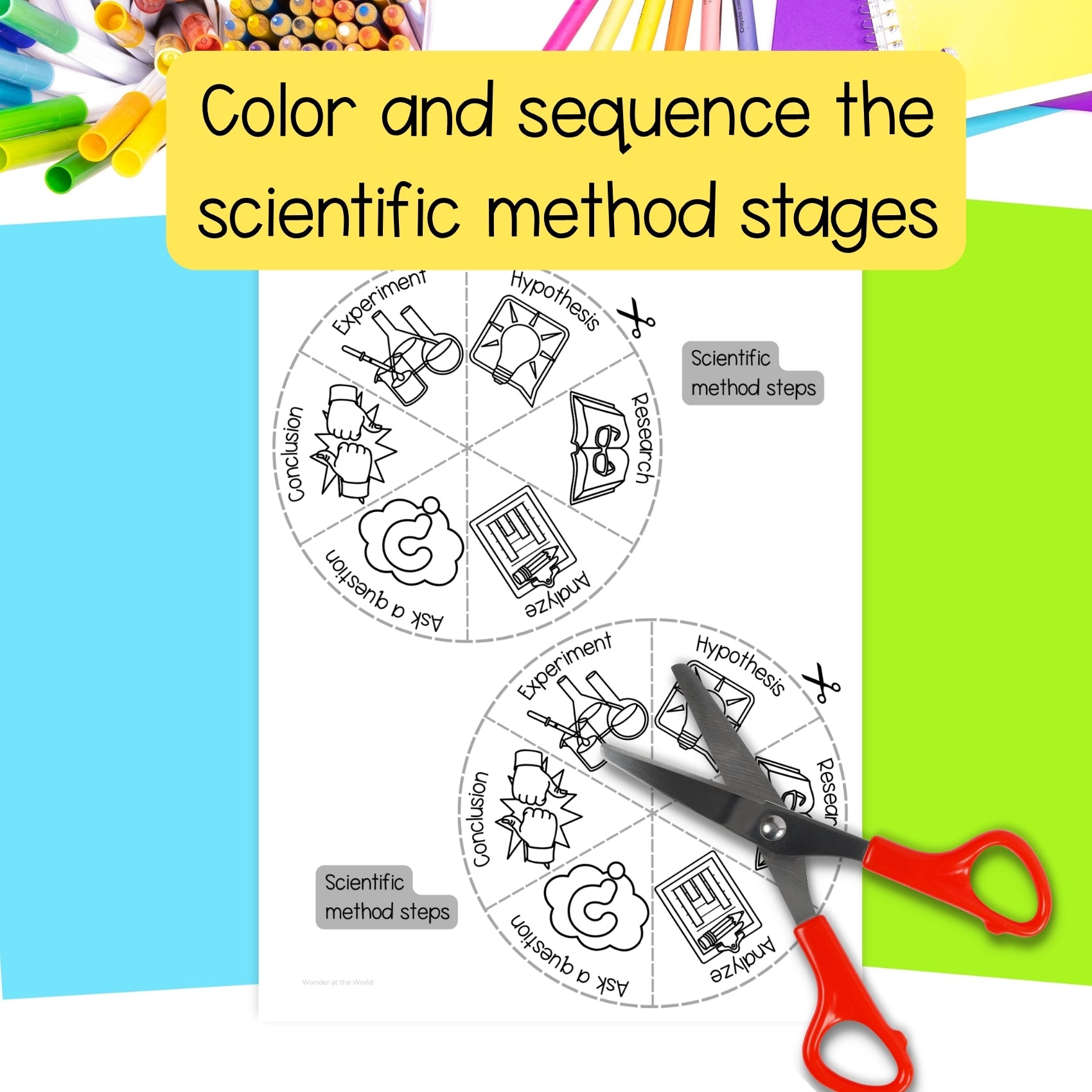 The scientific method steps magnifier science STEM craft activity