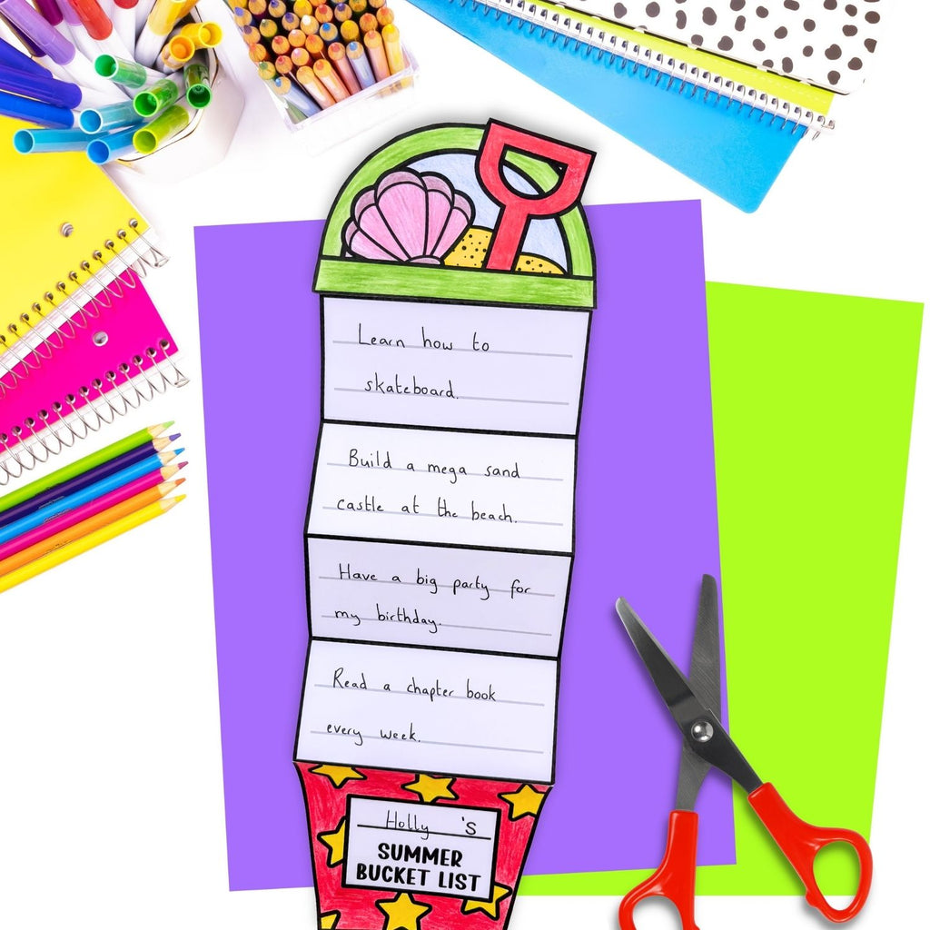 Summer bucket list last week of school writing craft activity