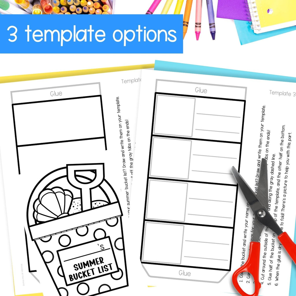 Summer bucket list last week of school writing craft activity