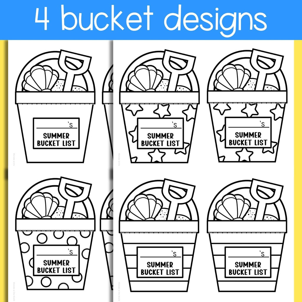 Summer bucket list last week of school writing craft activity