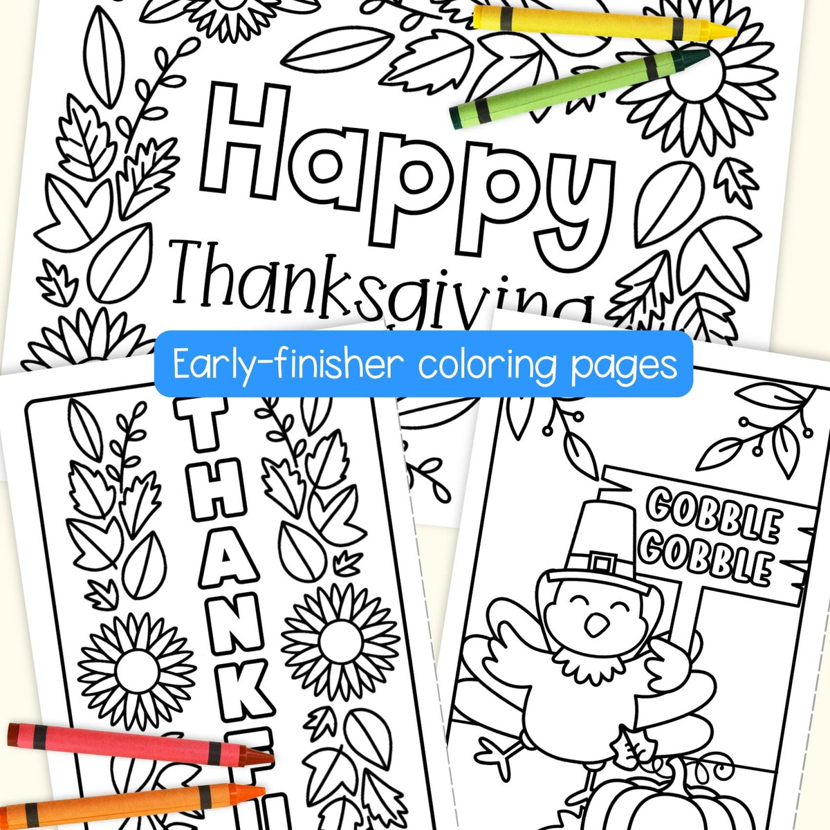 Thankful turkey foldable gratitude writing craft for Thanksgiving