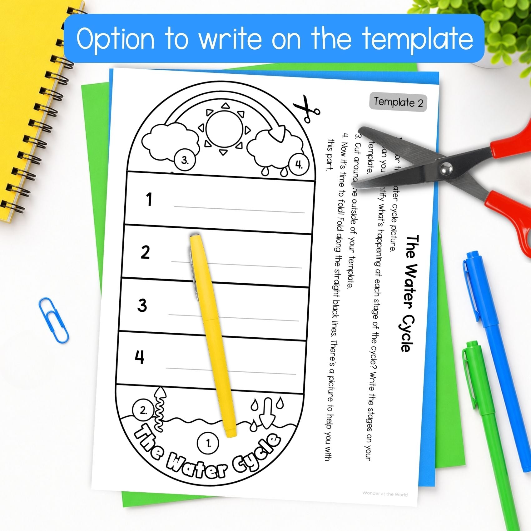 The water cycle cut and paste folding craft activity and slide show