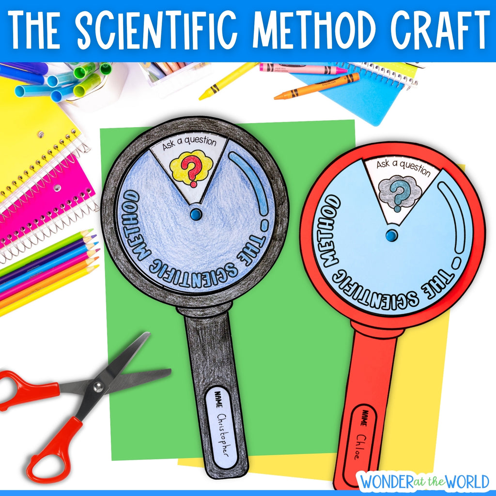The scientific method steps magnifier science STEM craft activity