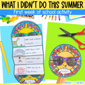 What I didn't do this summer creative writing craft for first week of school